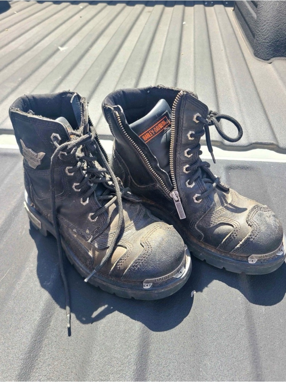 Harley-Davidson Black Women’s Lace-Up Zip Motorcycle Boots
